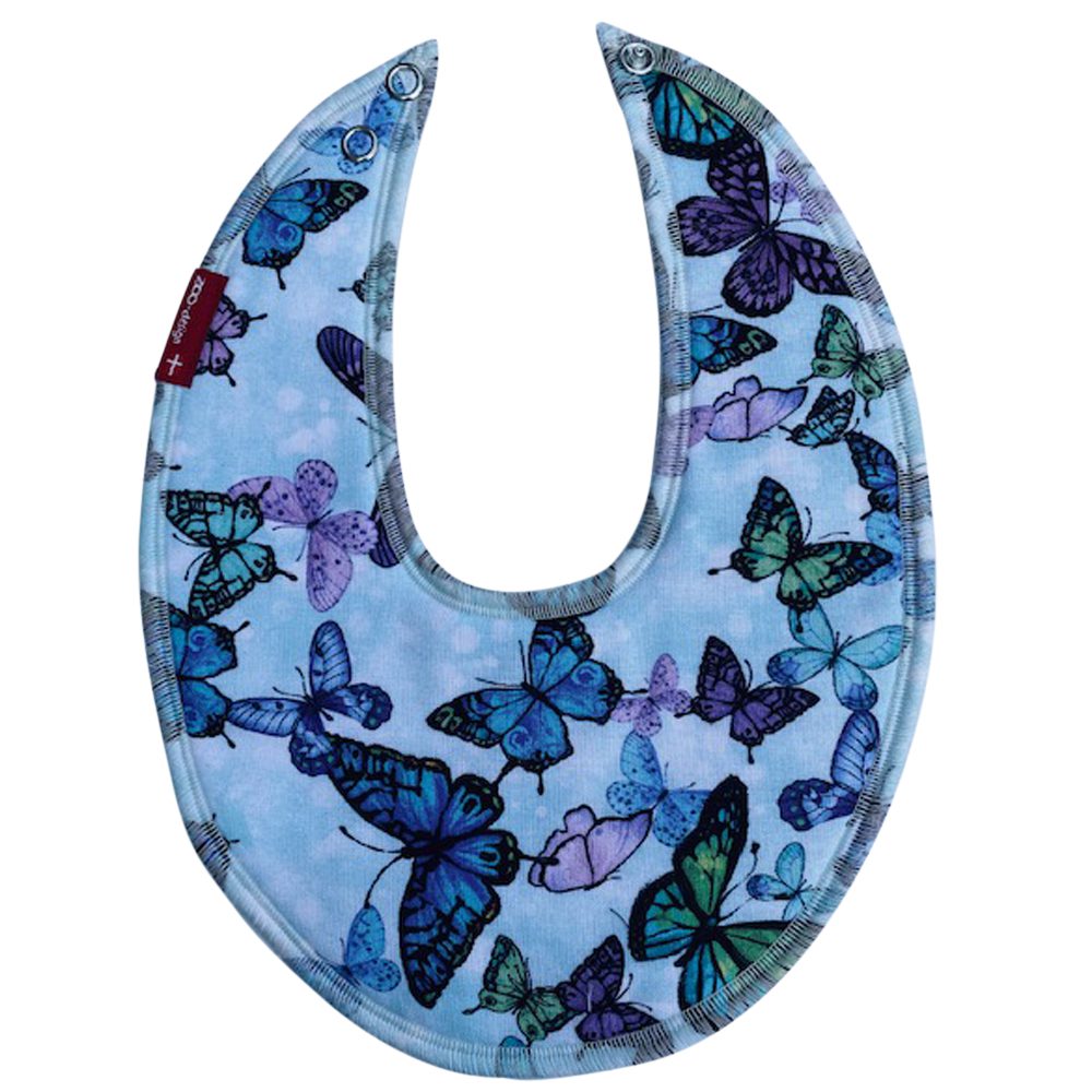 Bib for drool Butterflies Blue