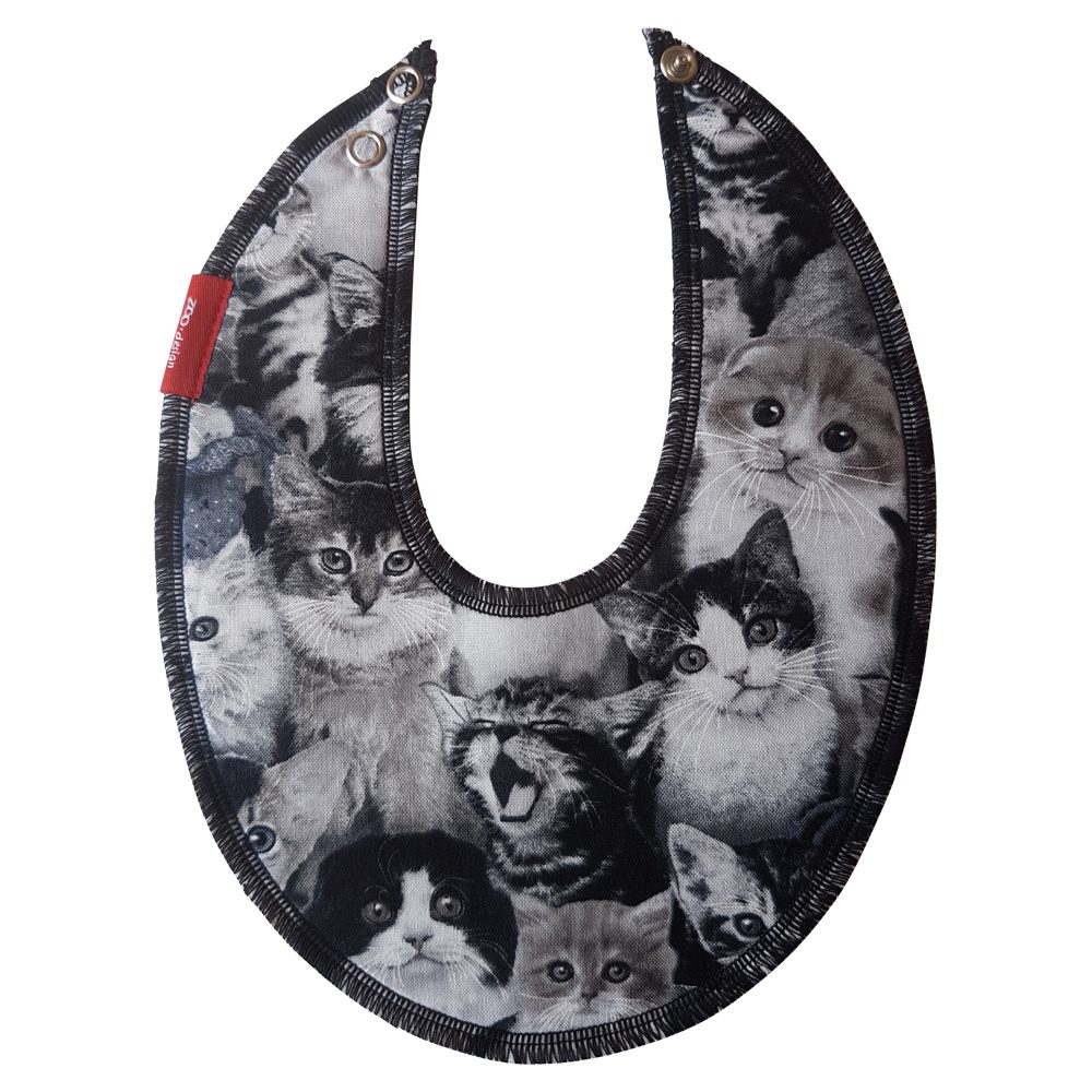 ZOO design Bib for drool Cats black   white