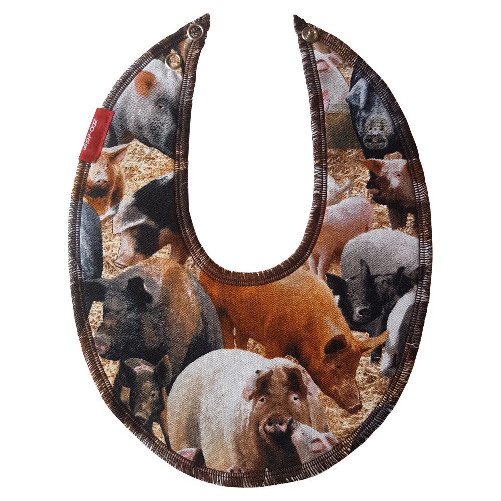 ZOO design Bib for drool Pigs