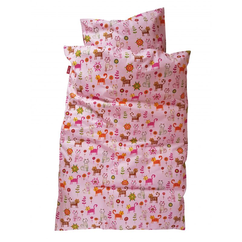 knus Sidelæns Meningsfuld Baby sengetøj - Katte - Pink - ZOO-design