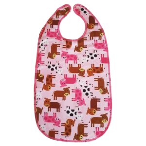 Bib for eating Cows   Pink ZOO design